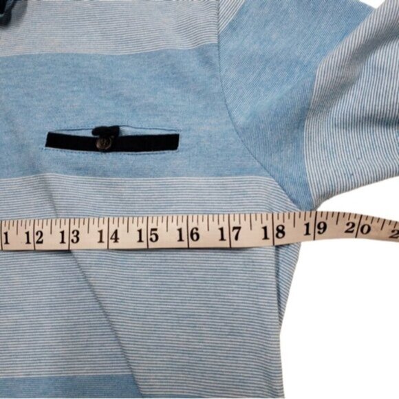 Coach Men's Polo Golf Shirt Short Sleeve Stripes Blue Size Large - Picture 7 of 11